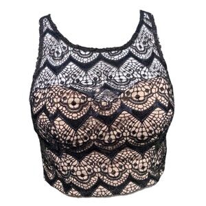 NWT My Michelle Black Lace Sleeveless Crop Top